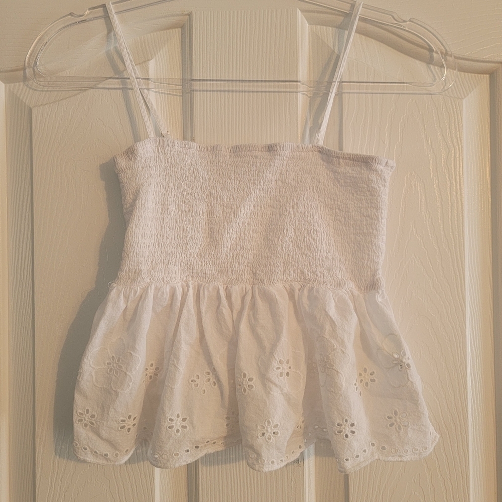 Love Tree white eyelet tank